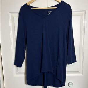 Chico's The Ultimate Tee Navy Blue Women's Top XL